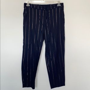 NWOT Old Navy Metallic Navy pinstripe pants